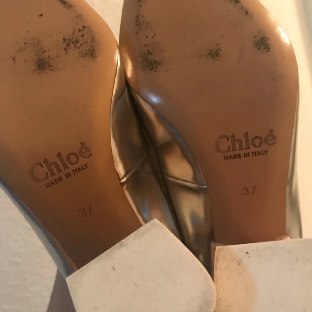 CHLOE leather slingback metallic pumps - Picture 8 of 9